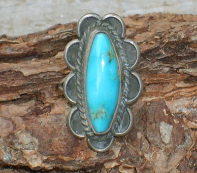 Native American Turquoise Ring  - sz 6.5